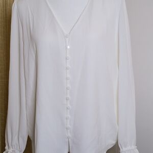 Elegant White Button-Up Blouse